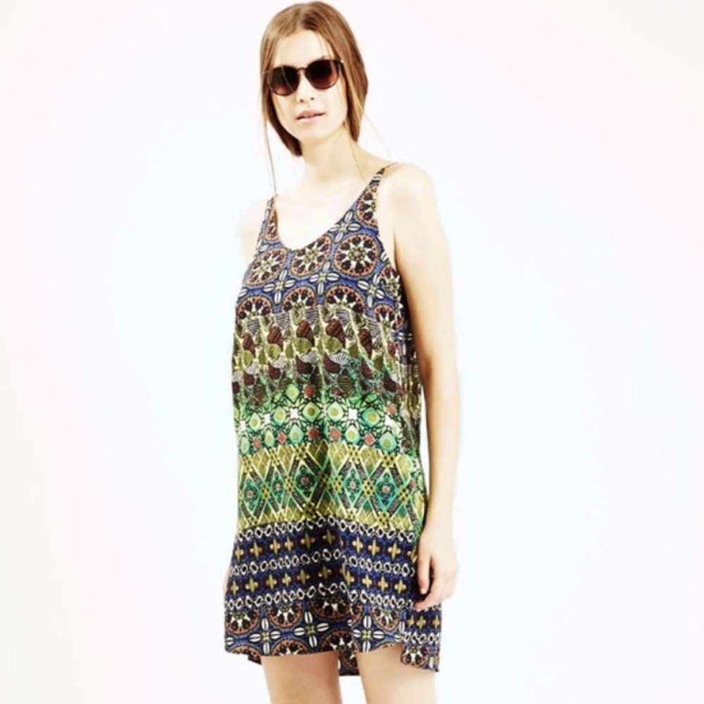 Topshop print slip dress